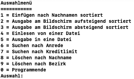 Auswahlmenu